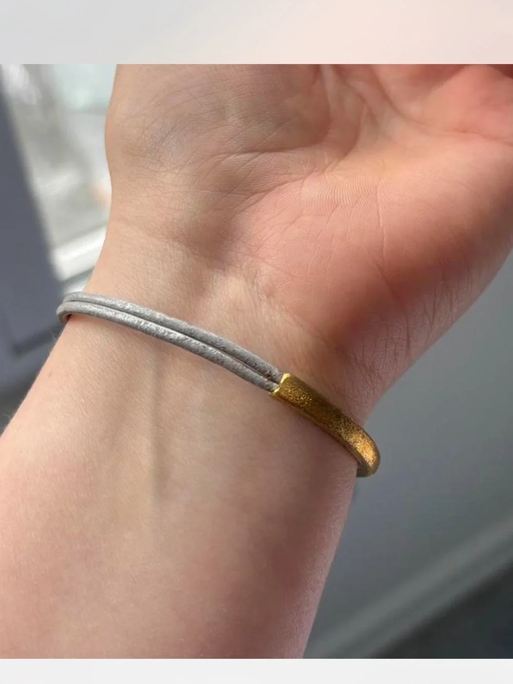 Gold and Silver and gold and red Minimalist Double-Wrap Bracelets